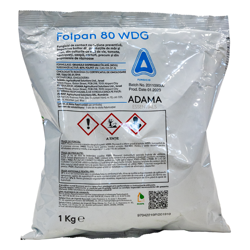 Fungicid FOLPAN 80 WDG, 1 Kg Fungicid FOLPAN 80 WDG, 1 Kg